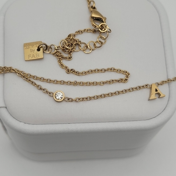 ✨2/$10✨ Letter A Initial and Diamond Necklace 19'' Stainless Steel - Picture 4 of 6